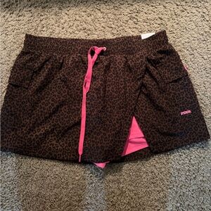 PINK Victoria's Secret Brown Leopard Skorts